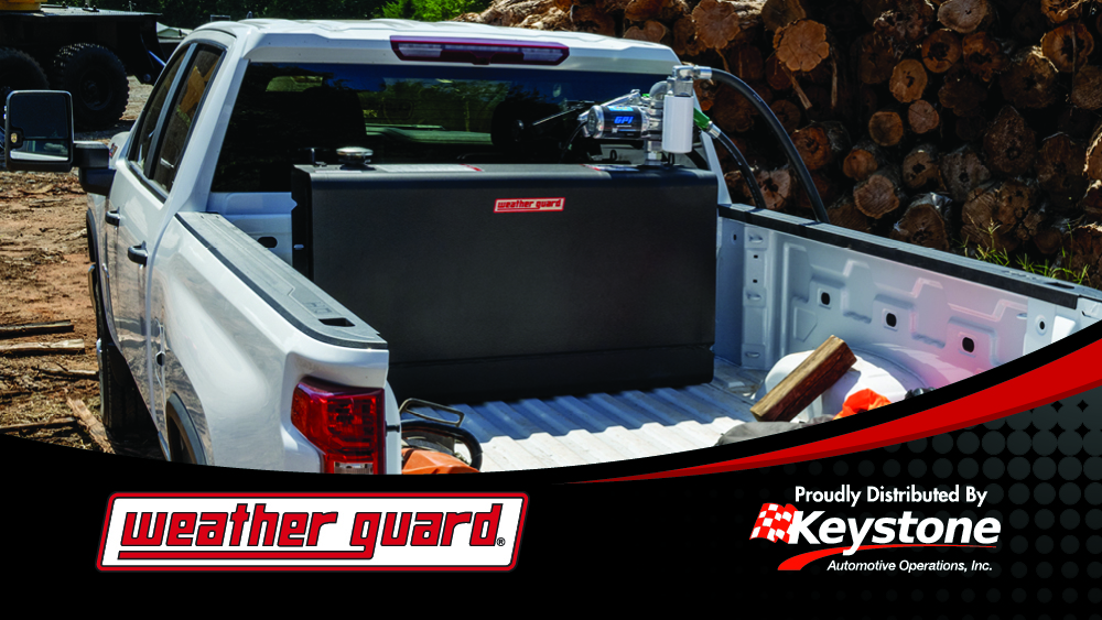 Transfer tank in truck bed.