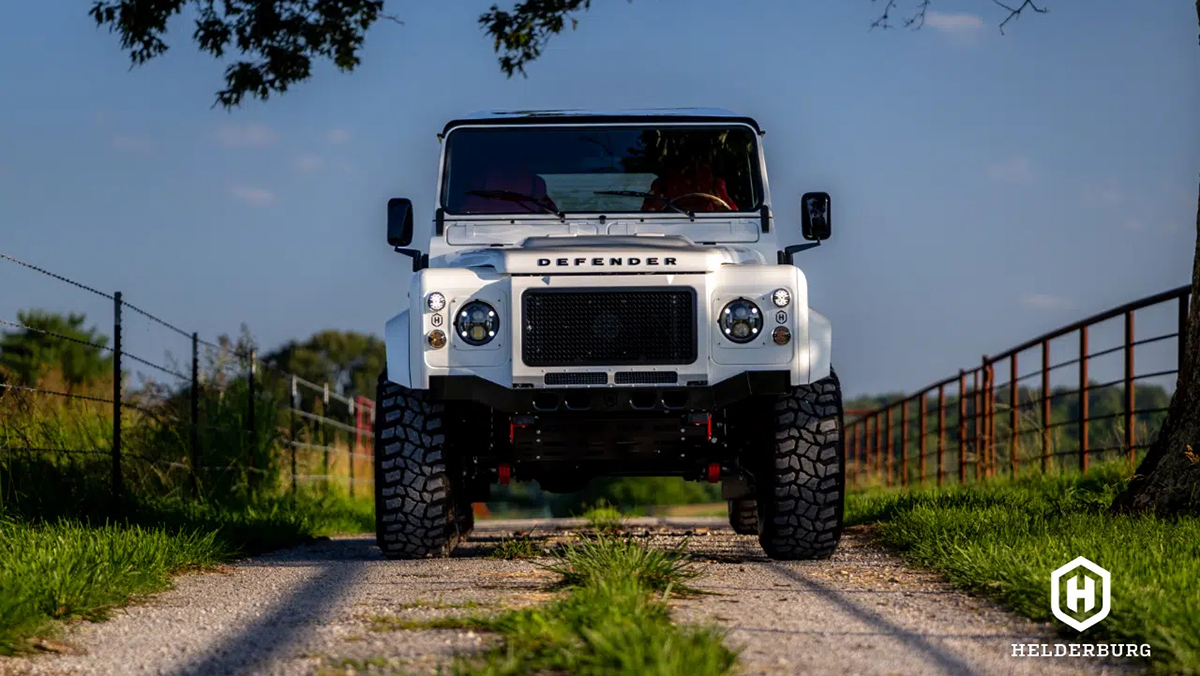 “Vermeer” Land Rover Defender 110 interior from front