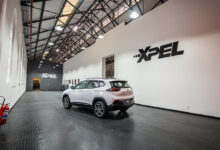 XPEL Brazil Office with vehicle parked inside