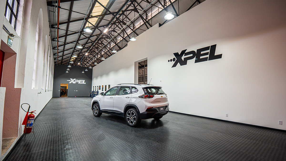 XPEL Brazil Office with vehicle parked inside