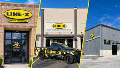 Three different LINE-X storefronts