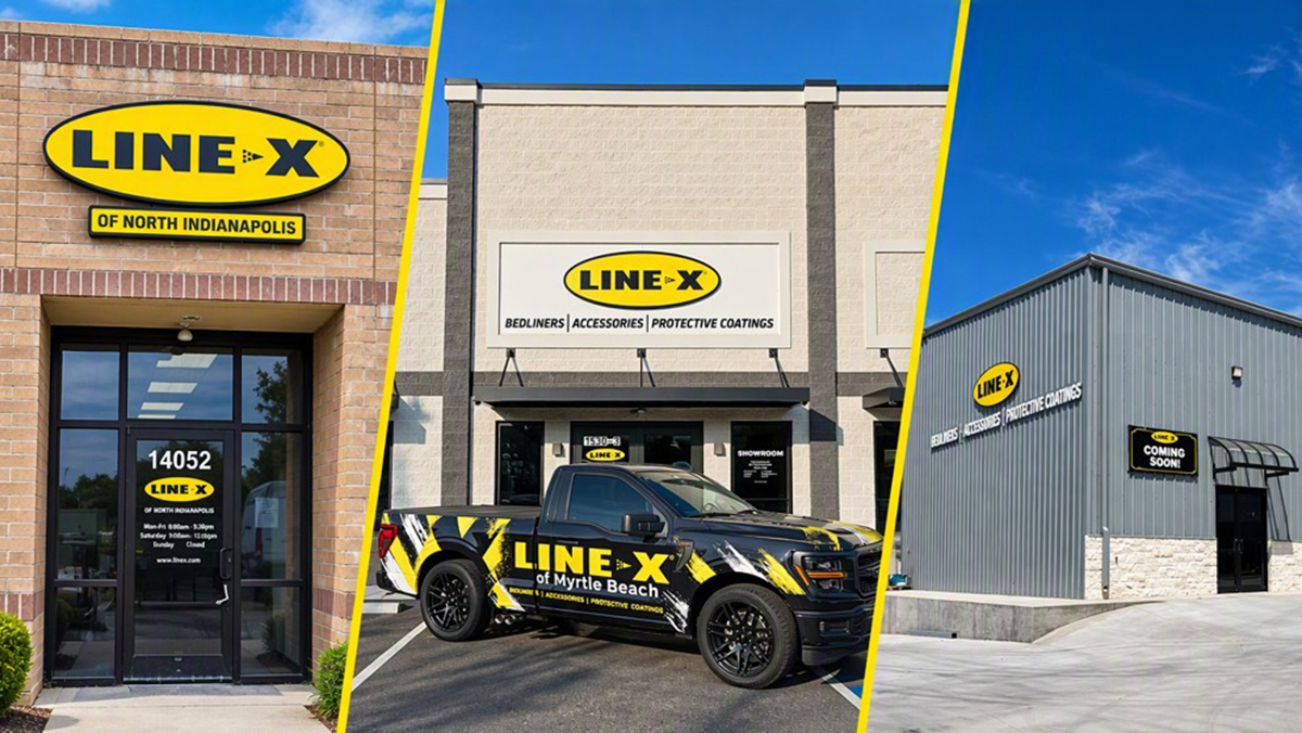 Three different LINE-X storefronts