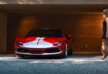 Sportscar in garage