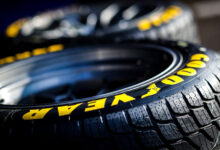 Closeup of Goodyear tire